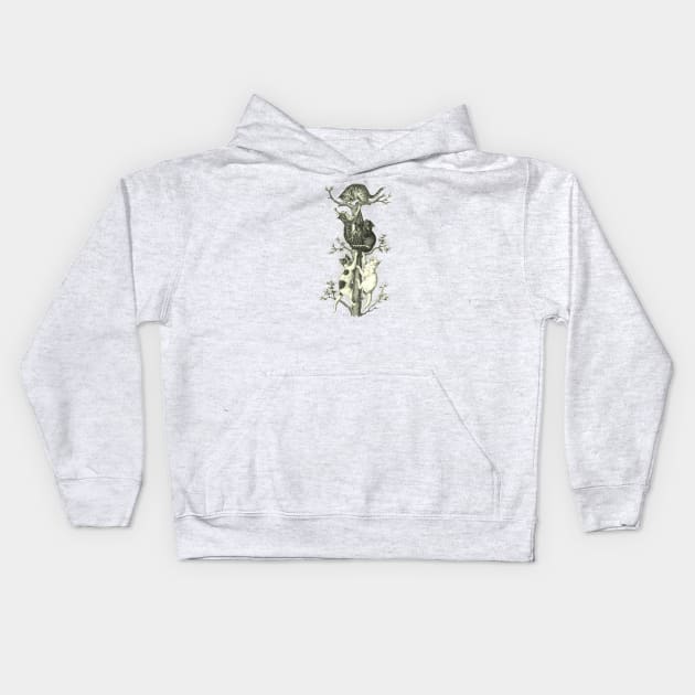 CAT UP THE TREE Kids Hoodie by Biophilia